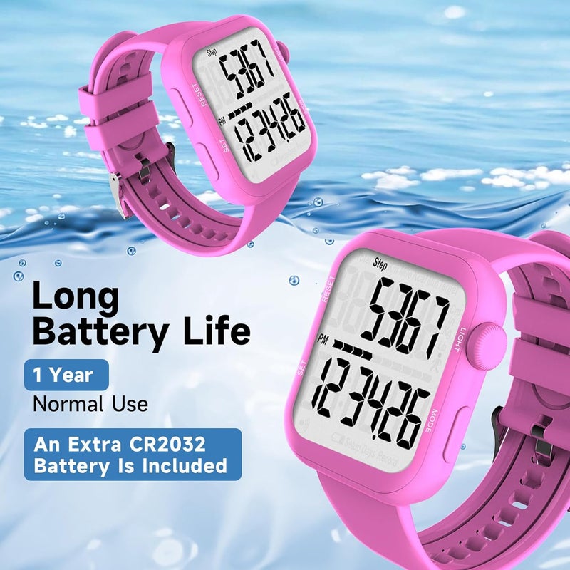 CHAMPOWER Pedometer Watch, Multi-Function Pedometer for Walking Steps and Miles, 3D Super Accurate Step Counter, Track Steps for Men Women Seniors - Image 4